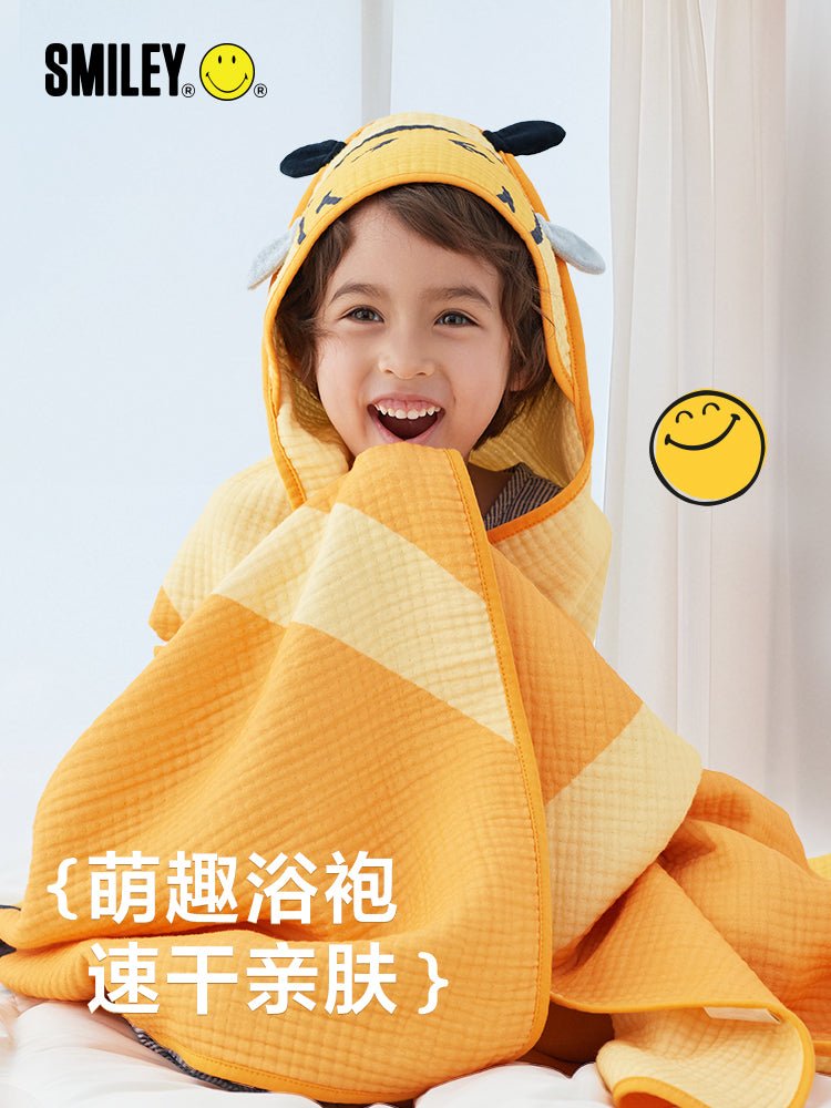 SmileyWorld 6 - layer cotton gauze bath towel robe - SmileyWorld