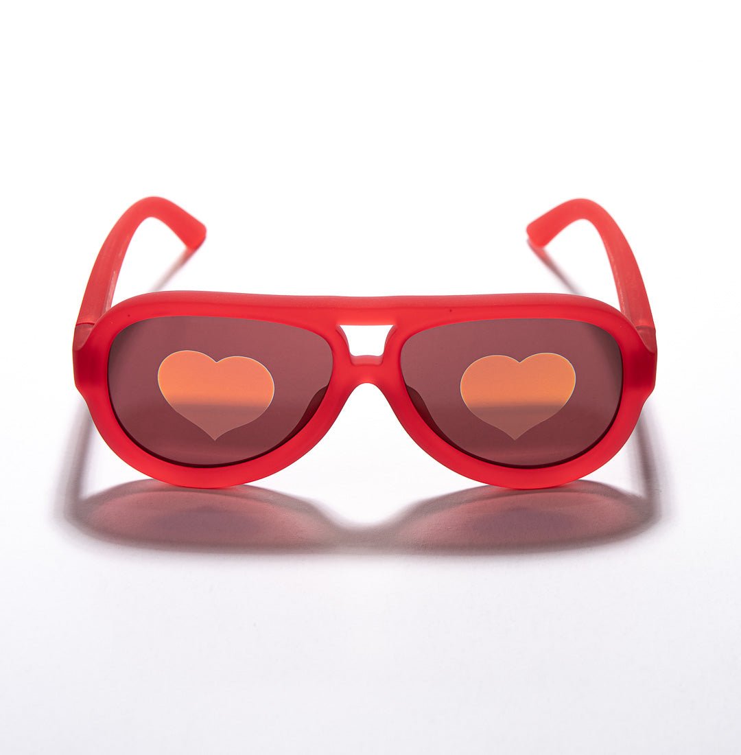 SmileyWorld Kid Sunglasses Aviator Raspberry Red - SmileyWorld