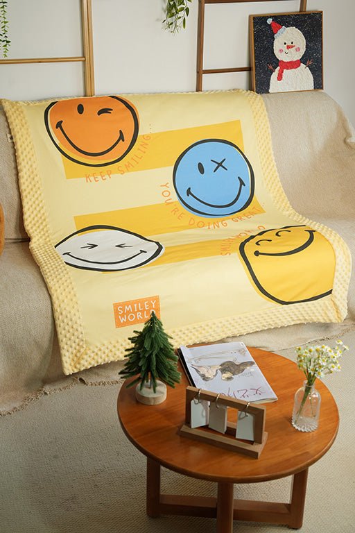 SmileyWorld Kids 3D Raised Dot Fleece Blanket - SmileyWorld