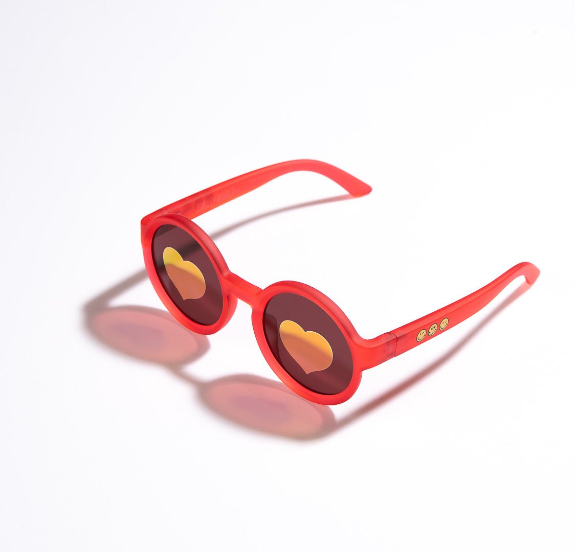 SmileyWorld Kids Sunglasses Round Raspberry Red - SmileyWorld