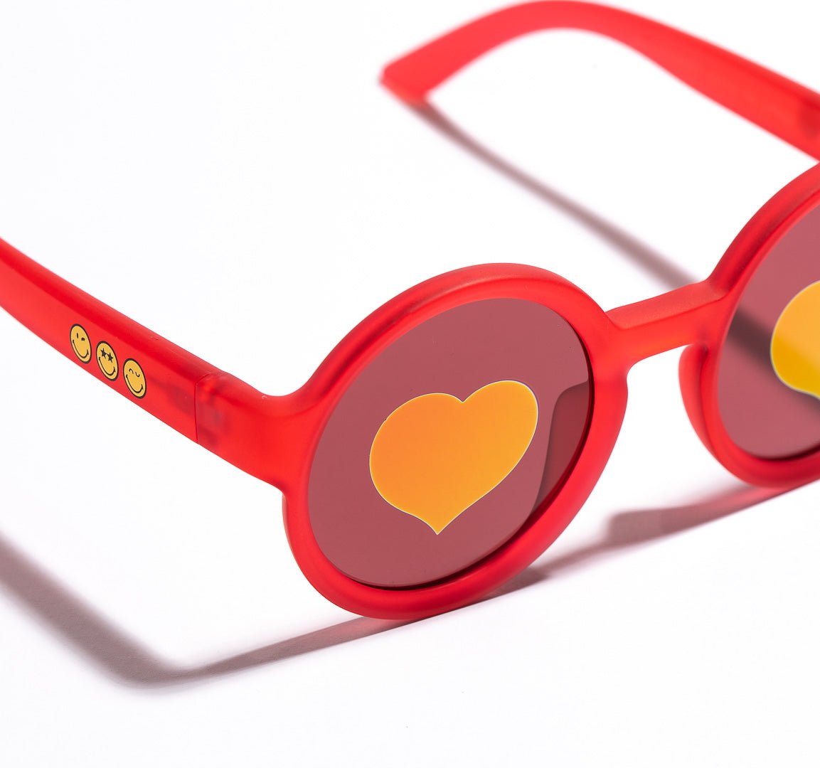 SmileyWorld Kids Sunglasses Round Raspberry Red - SmileyWorld