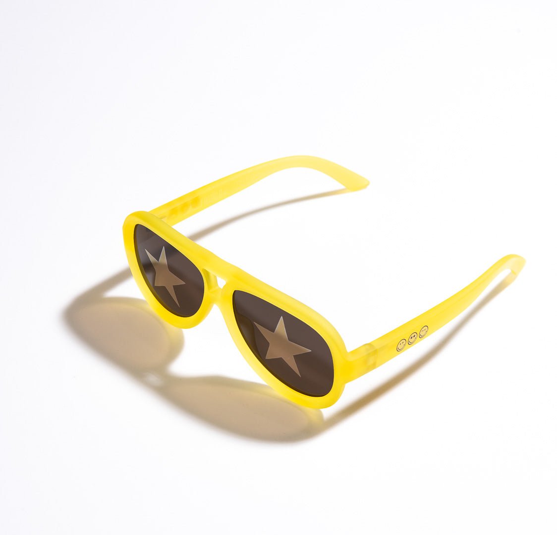 SmileyWorld Teen Sunglasses Aviator Sunlight Yellow - SmileyWorld