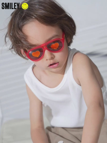SmileyWorld Kids Sunglasses Round Raspberry Red