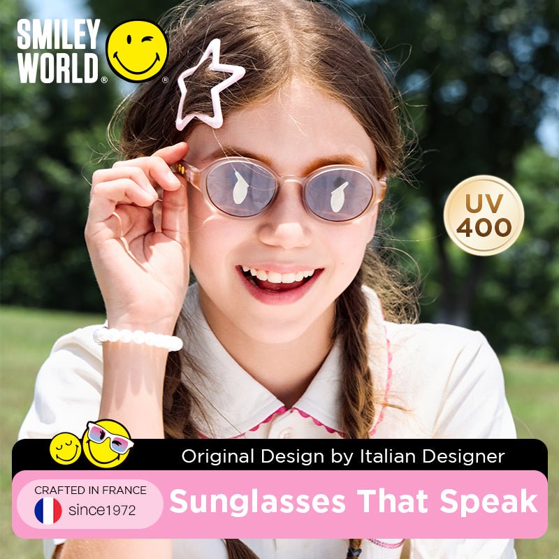 SmileyWorld Kid Sunglasses Square Coral Purple - SmileyWorld